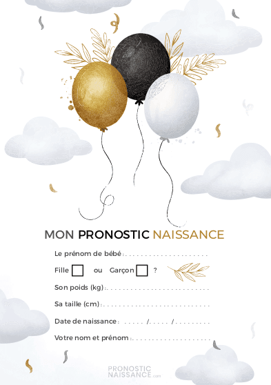 Aperçu de la carte « ballons » à imprimer