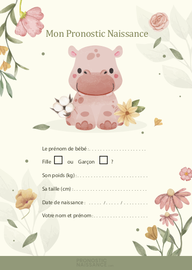 pronostic naissance a imprimer gratuit